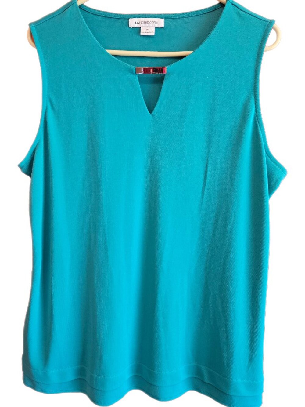 Liz Clairborne Women's XL Green Polyester Sleeveless Dress Top